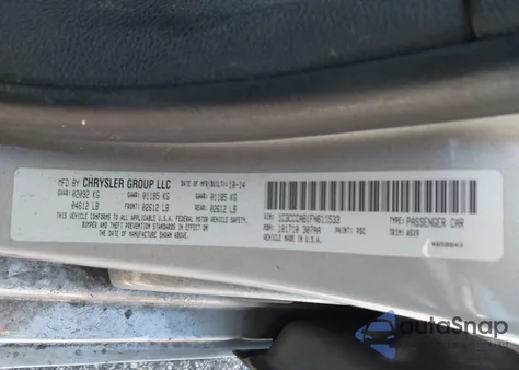 2015 Chrysler 200 Limited from USA, damaged, VIN 1C3CCCAB1FN611533